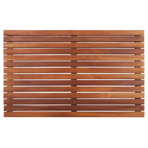 Ahşap Paspas - Kaydırmaz Tabanlı Doğal Teak - 50x70 - Görsel 2