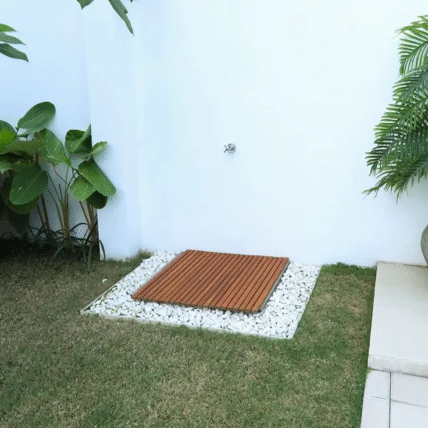 Kaydırmaz Teak Ahşap Duş Paspası