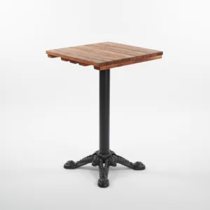 Bistro S model döküm ayaklı 40x40 cm masif teak masa